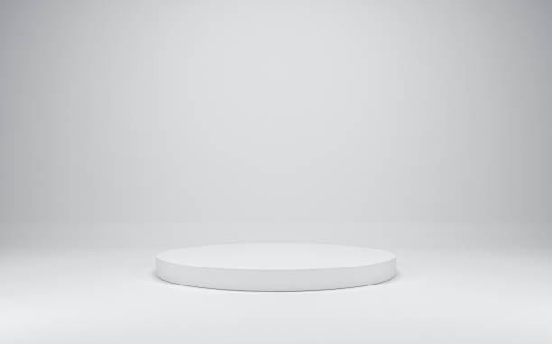 blank white podium - pedestal imagens e fotografias de stock