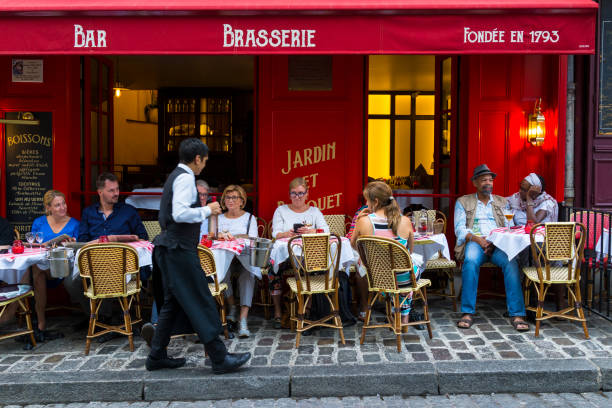 Cafe in Montmartre stock photo