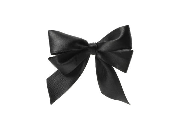 istock Black bow isolated on white background, close up 1277519757