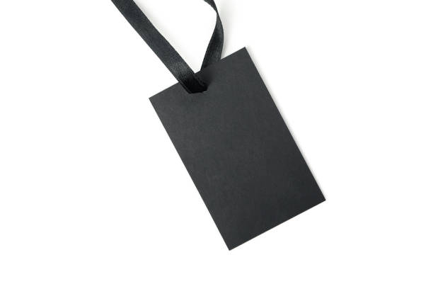 istock Blank black tag isolated on white background 1277519861