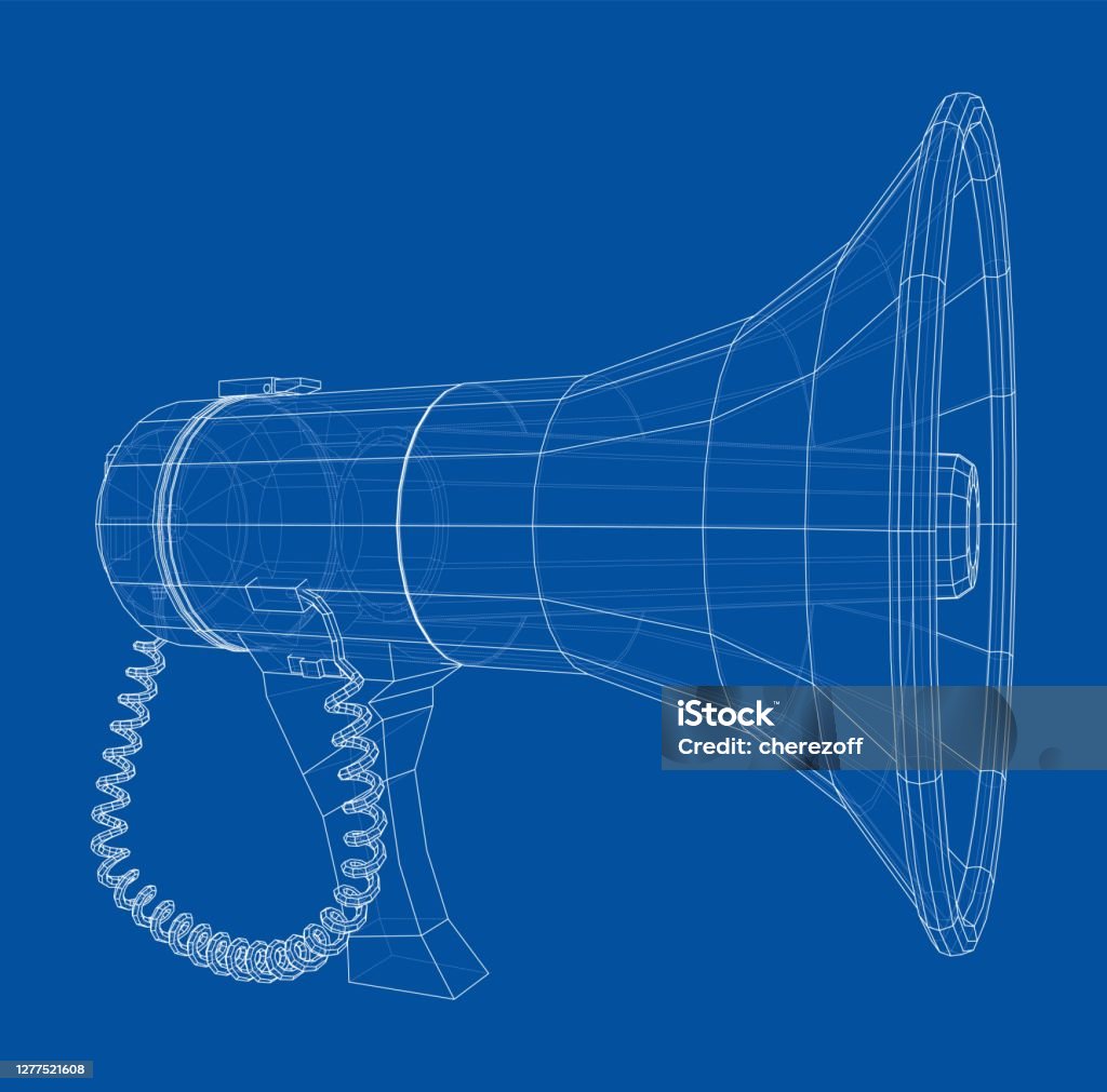 Megaphone Draft Megaphone Concept Outline Vector Stock Illustration - Download Image ...