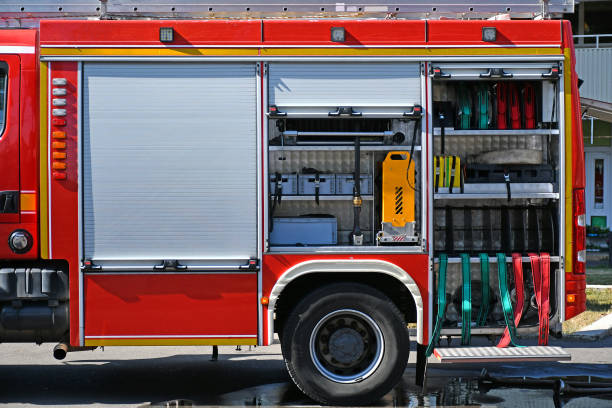 istock Fire truck at the scene of a fire 1277524526