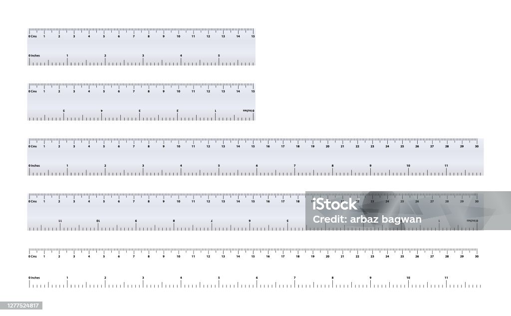 Cms Inches Ruler Ruler In Cms Stock Illustration - Download Image Now - iStock