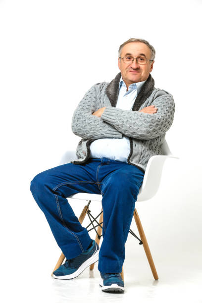 istock Smiling happy elderly man. Isolated over white background 1277525734