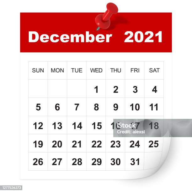 December 2021 Calendar Stock Photo - Download Image Now - Calendar, December, Month