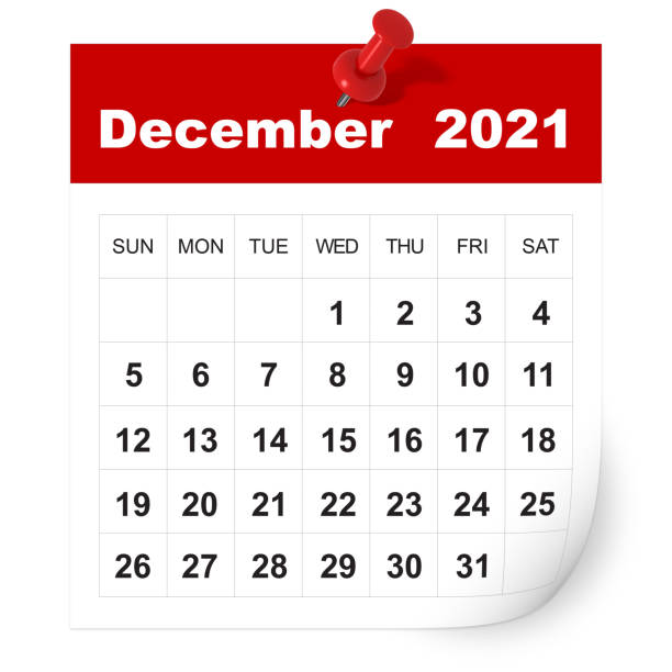 календарь декабря 2021 года - декабрь стоковые фото и изображения
