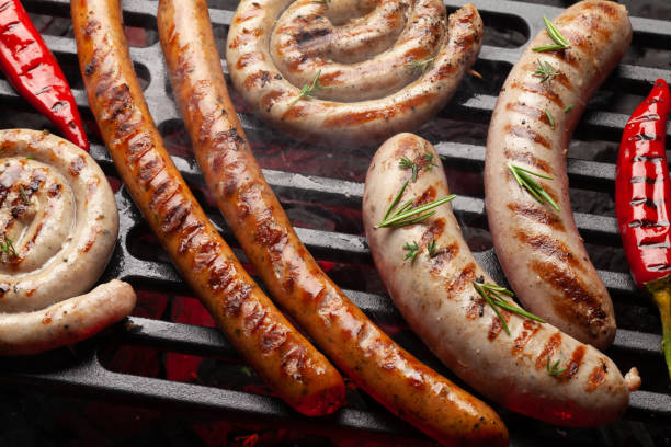 istock Hot spicy grilled sausages 1277529491