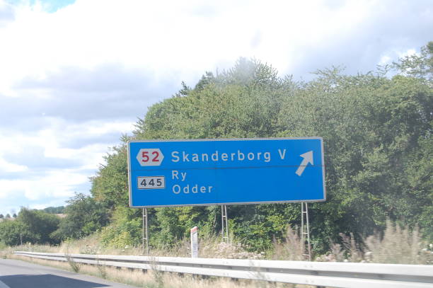 istock This exit- and information- sign stands in the highway side in Jutland and it tells that 
