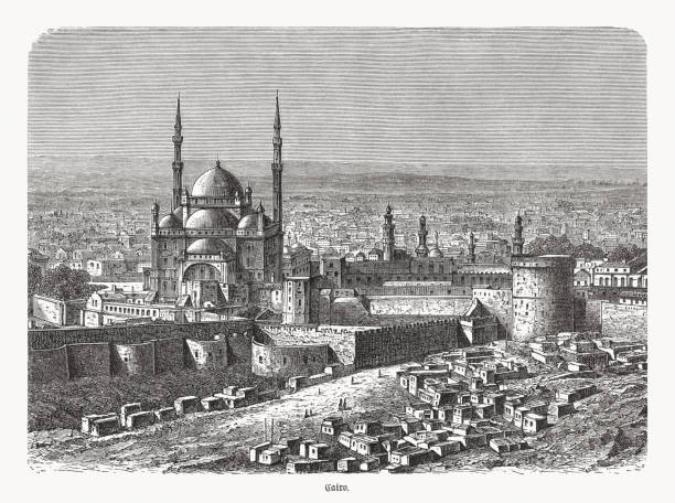 istock Historical view of Cairo, Egypt, wood engraving, published in 1893 1277535063