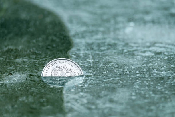istock the Russian ruble is falling through the ice, some of it is still on the surface 1277535156