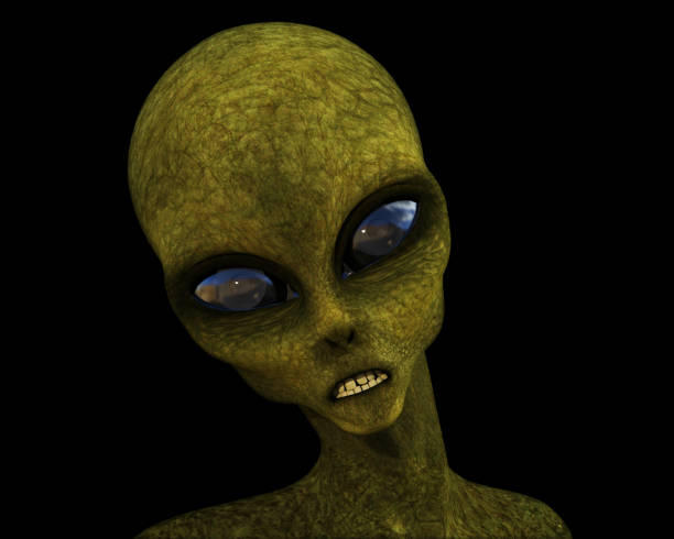 istock 3D alien creature with close up of face 1277536285