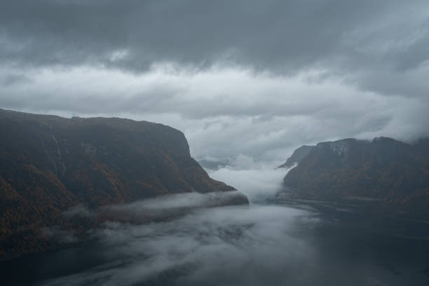 istock Dramatic Storm Sky Over Aurlandsfjord in Norway from Stegastein 1277542189