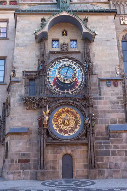 Prauge - The Orloj - Tower clock on the Old Town hall and Staroměstské square.