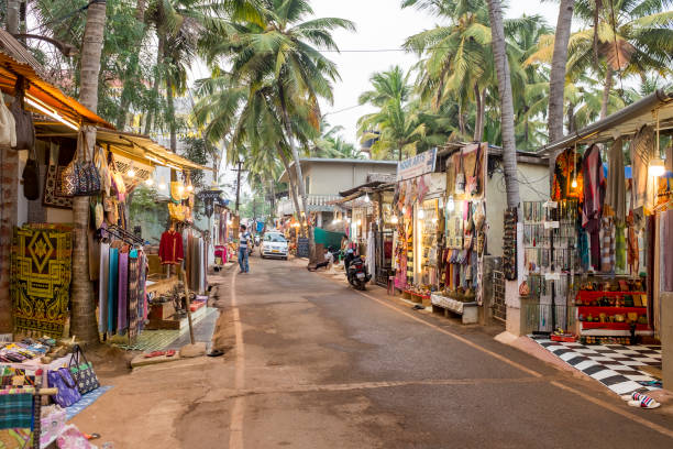 agonda beach road - goa stock-fotos und bilder