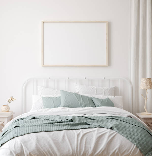 istock Frame mock up in farmhouse bedroom interior 1277552363