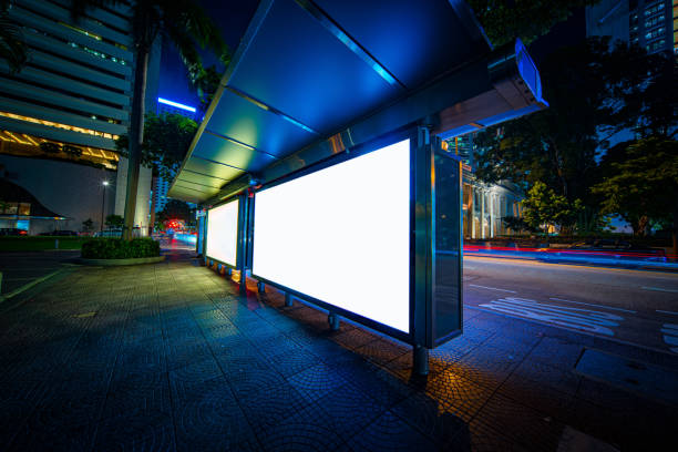istock Modern city advertising light boxes in hong kong 1277557859