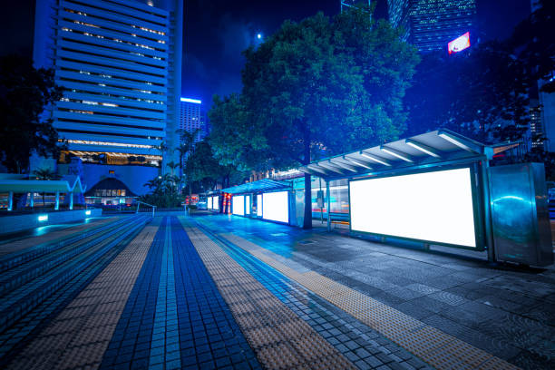 istock Modern city advertising light boxes in hong kong 1277561006