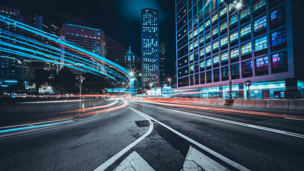 istock City Traffic Light Trail, Hong Kong 1277561177