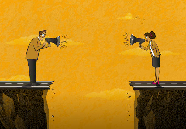 ilustrações, clipart, desenhos animados e ícones de problemas de relacionamento entre mulher e homem - conflict arguing discussion fighting