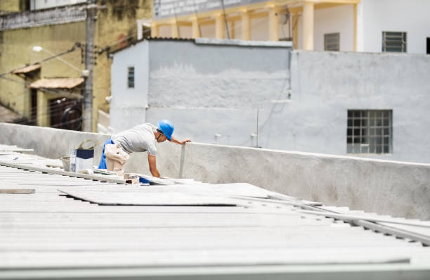 waterproofing a roof - plasterer construction site manual worker plaster imagens e fotografias de stock