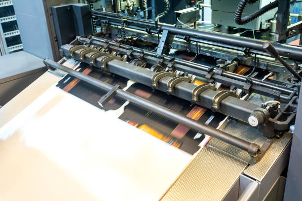 istock Close up of an offset printing machine during production 1277563325