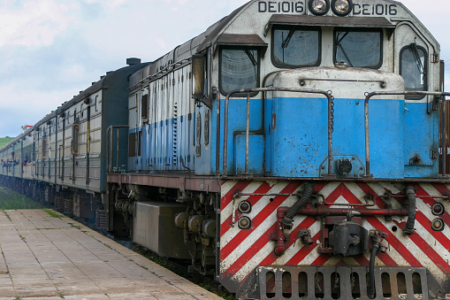 Nakonde, Zambia - Feb 1, 2006: The diesel passenger train runs from Kapiri Mposhi, Zambia to Dar es Salaam, Tanzania.