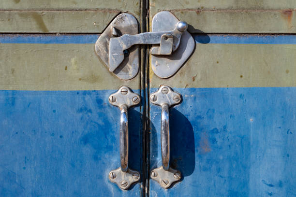 Close up of the Red Iron Door Lock