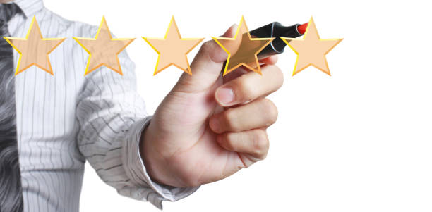 istock Hand draw five star rating. evaluation review concepts 1277577598