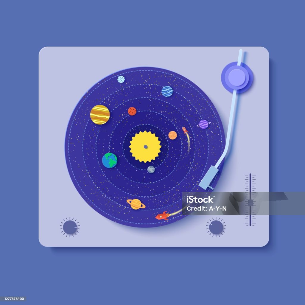 Gramophone with vinyl record in paper cut style. 3d illustration with space rocket and craft of solar system planets. Saturn Jupiter Venus Sun Neptune and galaxy. Vector party decoration card template Gramophone with vinyl record in paper cut style. 3d illustration with space rocket and craft of solar system planets. Saturn Jupiter Venus Sun Neptune and galaxy, Vector party decoration card template Art stock vector Gramophone with vinyl record in paper cut style. 3d illustration with space rocket and craft of solar system planets. Saturn Jupiter Venus Sun Neptune and galaxy. Vector party decoration card template Gramophone with vinyl record in paper cut style. 3d illustration with space rocket and craft of solar system planets. Saturn Jupiter Venus Sun Neptune and galaxy, Vector party decoration card template Art stock vector