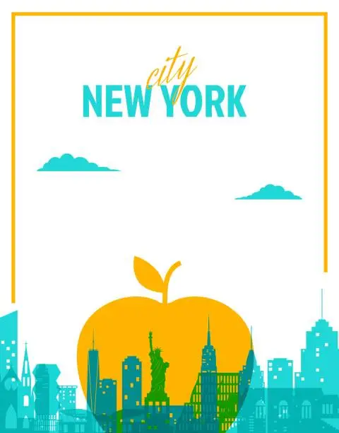 Vector illustration of Vector NYC city card illustration