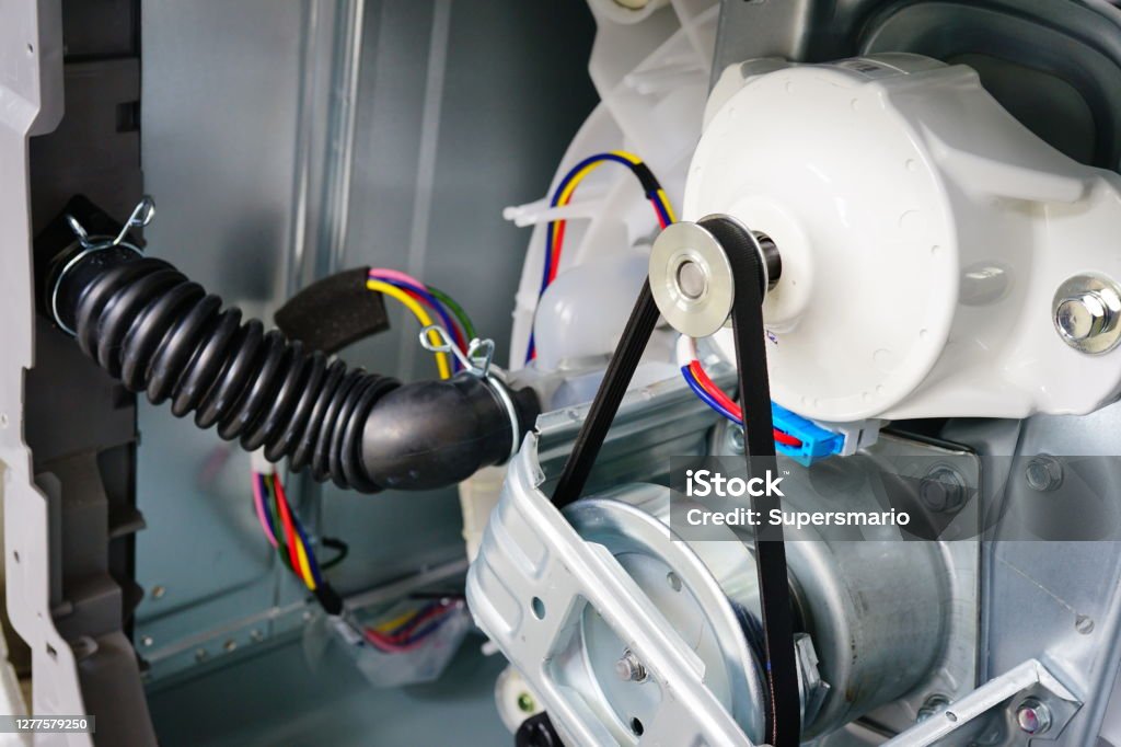 Closeup Moter Inside With Washing Machine Stock Photo - Download Image Now  - Washing Machine, Repairing, Electric Motor - iStock