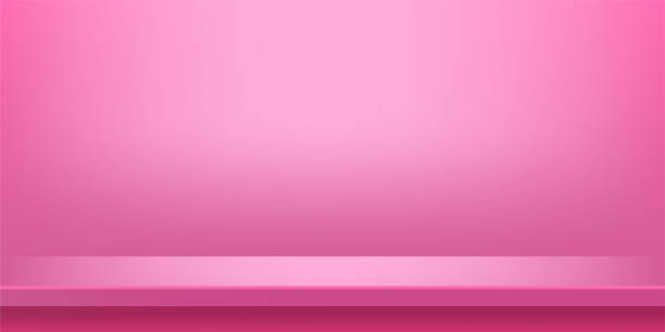 背景用の壁の部屋に板テーブルピンク、ピンクの背景、広告製品表示のためのコピースペース、テーブル板ピンクのフロントビュー - ピンク　背景点のイラスト素材／クリップアート素材／マンガ素材／アイコン素材