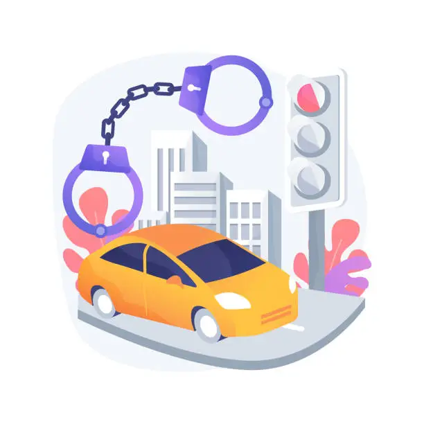 Vector illustration of Traffic crime abstract concept vector illustration.