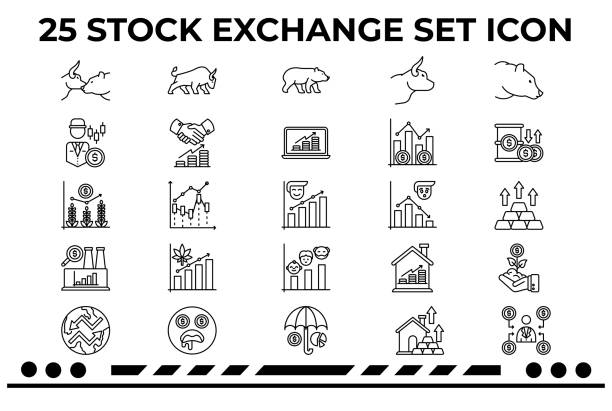 증권 거래소 및 경제 - bull bull market bear stock exchange stock illustrations