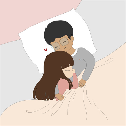Ilustración de Kawaii Día De San Valentín Hermosas Amantes Chica Y Niño Acostados Juntos En La Cama Dulce Y Lindo Catoon Una Pareja En El Amor Durmiendo En La Cama Ilustración Vectorial Ilustración de Kawaii Día De San Valentín Hermosas Amantes Chica Y Niño Acostados Juntos En La Cama Dulce Y Lindo Catoon Una Pareja En El Amor Durmiendo En La Cama Ilustración Vectorial
