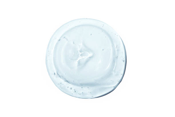 istock Liquid drop of transparent cosmetic gel with micro bubbles, gel texture. 1277600683
