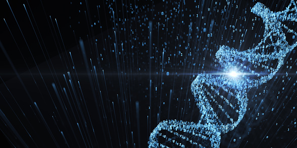 Digital DNA. Big data. Concept. 3D render