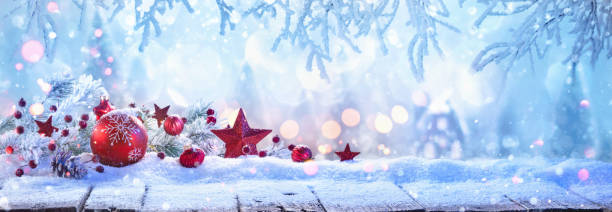 Winter Landscape with Christmas Decoration
