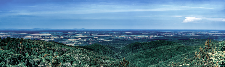 Panorama of Slavonian (Pannonian) plain from Papuk mountain. Croatia