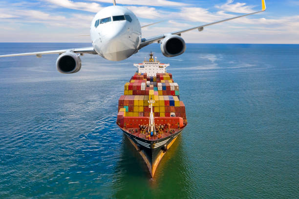 istock Airplane flying over the harbor. 1277604474