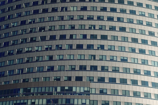 View up on the windows in office building.