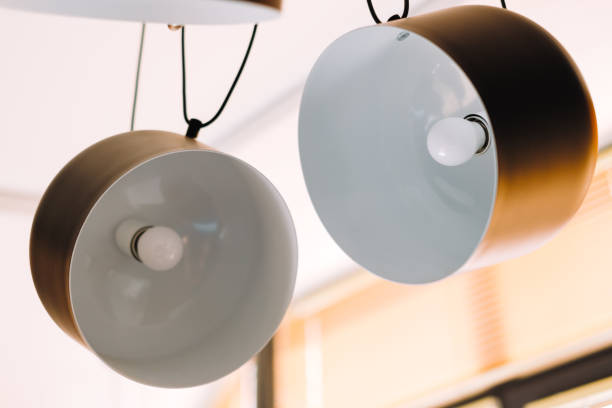 istock Black lamps in the kitchen, close-up. 1277607917