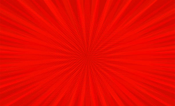 Comic book pop art strip radial on red background Comic book pop art strip radial on red background commercial event stock illustrations