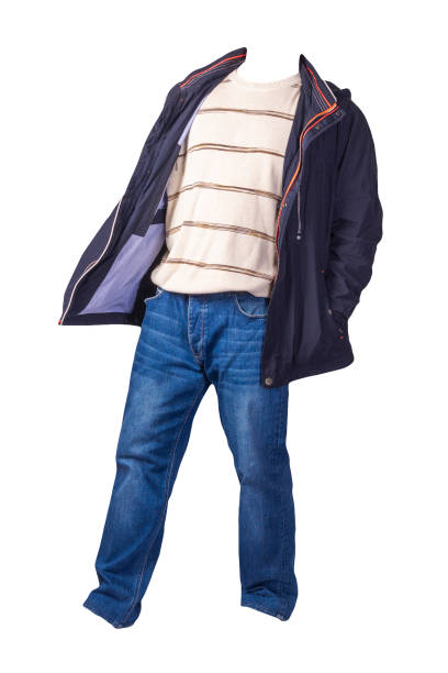 istock jacket, sweater and blue jeans isolated on white background. casual clothes 1277609199