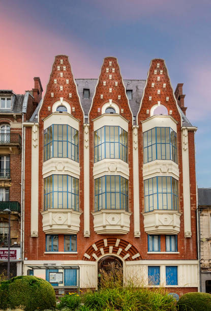 Art Deco building in Saint Quentin, Aisne, France stock photo