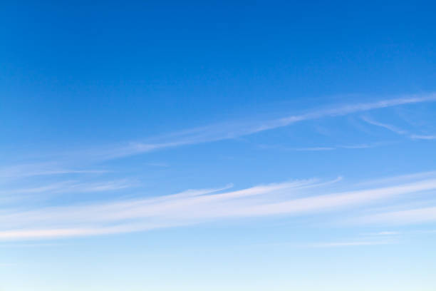 istock Blue sky with stripes of cirrus clouds at daytime 1277612274