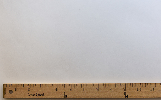 Ruler set. High angle view ruler varieties on gray background