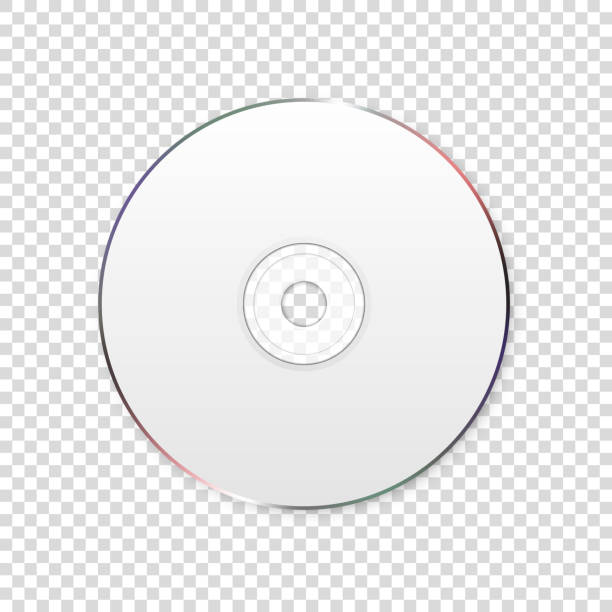 vektor 3d realistische weiße cd, dvd closeup isoliert auf transparentem hintergrund. design-vorlage für mockup, kopierraum. top-ansicht - dvd stock-grafiken, -clipart, -cartoons und -symbole