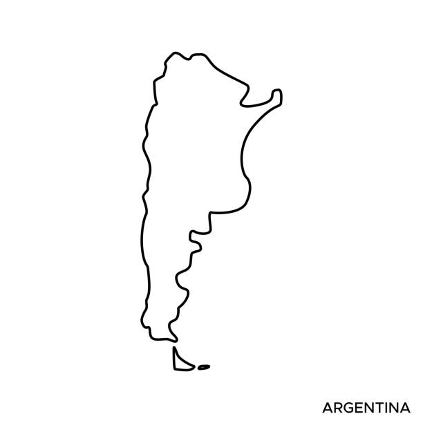 аргентина карта вектор фондовых иллюстрация дизайн шаблона. редактируемый ход. - argentina stock illustrations