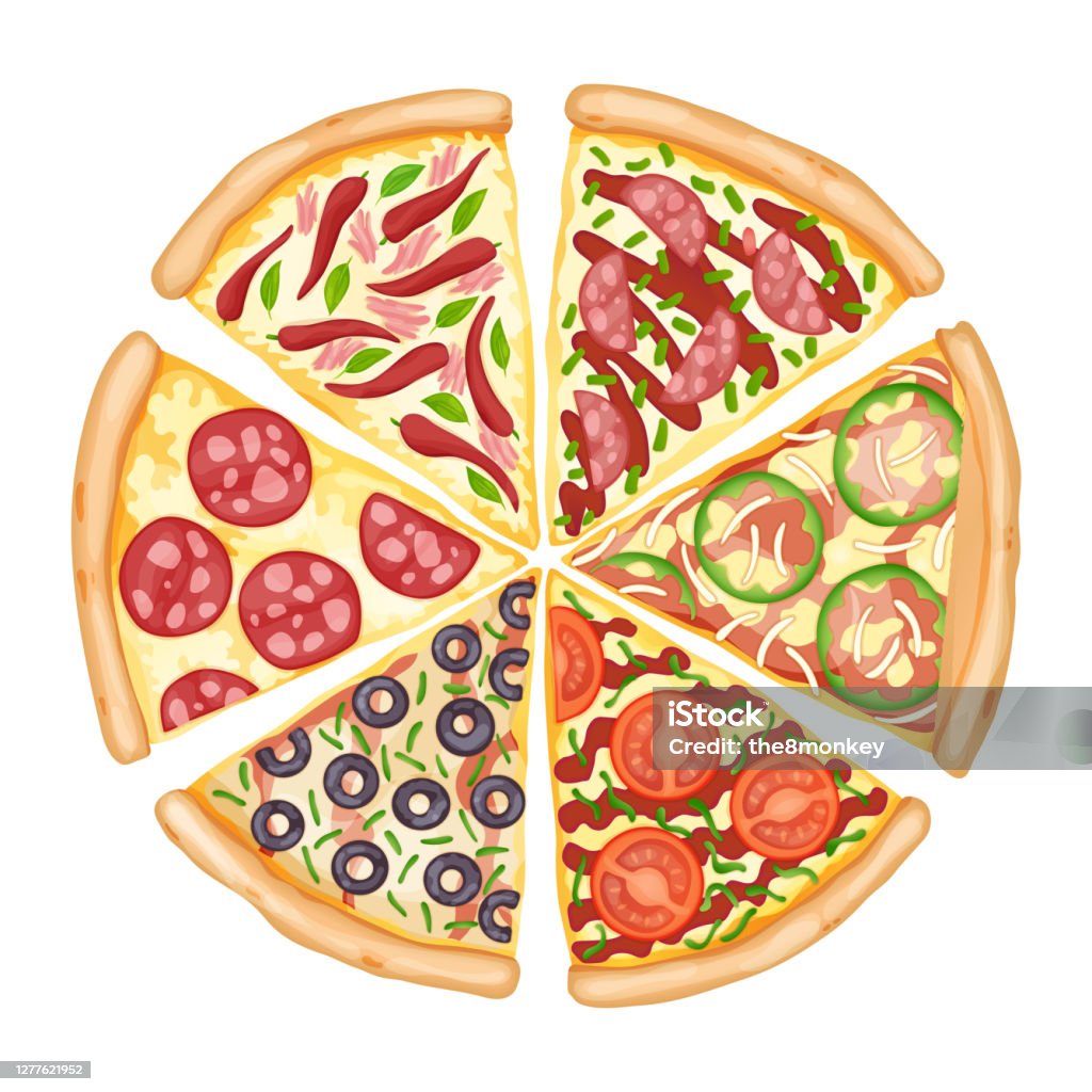 Màu Pizza View Trên Cùng Quảng Cáo Pizza Mặn Với Hình Minh Họa 3d ...